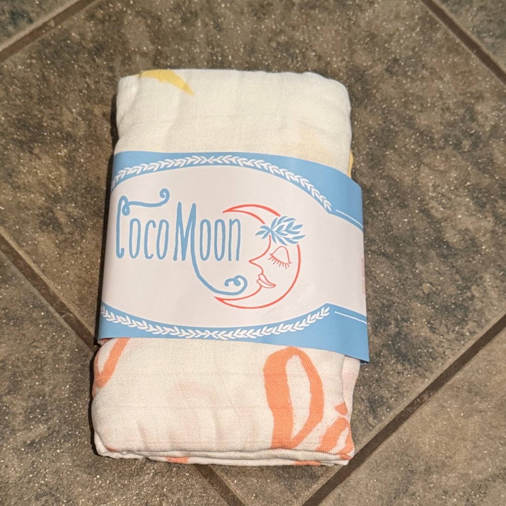 Coco Moon Kids Blanket - White and Orange
